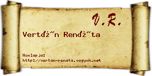 Vertán Renáta névjegykártya